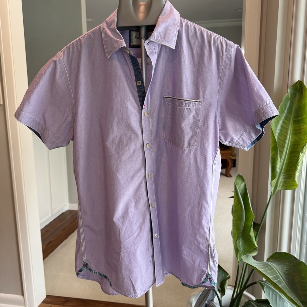 Robert Graham Large Short Sleeve Purple Shirt